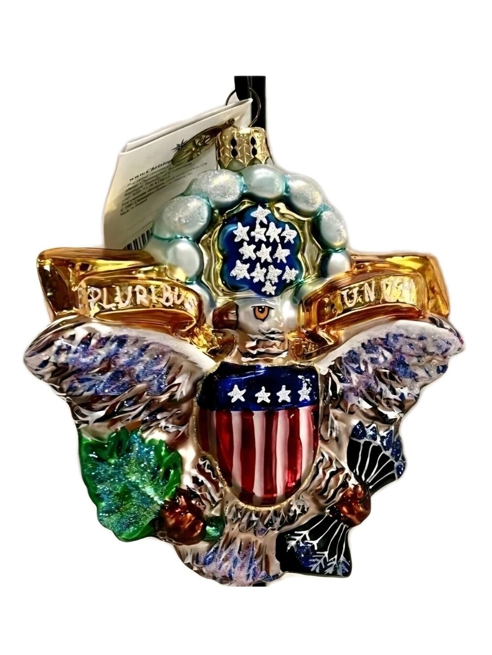 Christopher Radko E. Pluribus Unum American Eagle Patriotic Ornament, Mint w/Tag